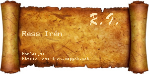 Ress Irén névjegykártya